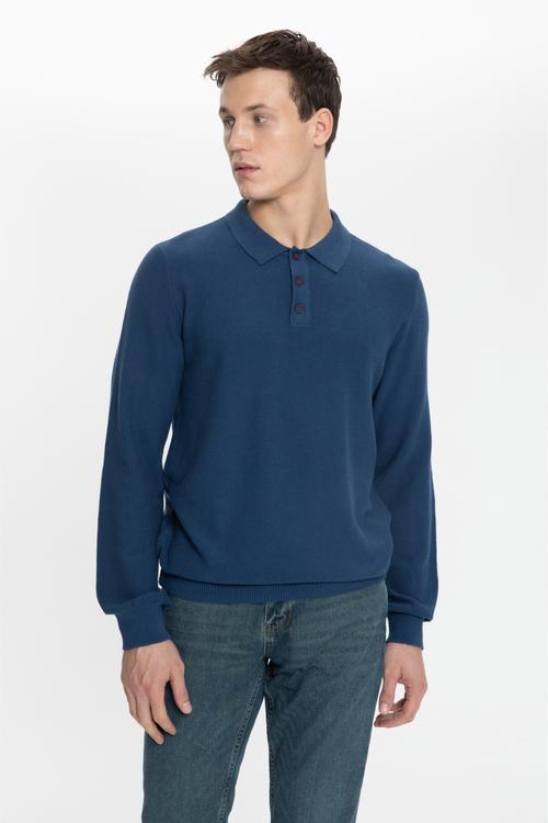  PAMUKLU POLO YAKA TRİKO KAZAK