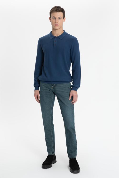  PAMUKLU POLO YAKA TRİKO KAZAK