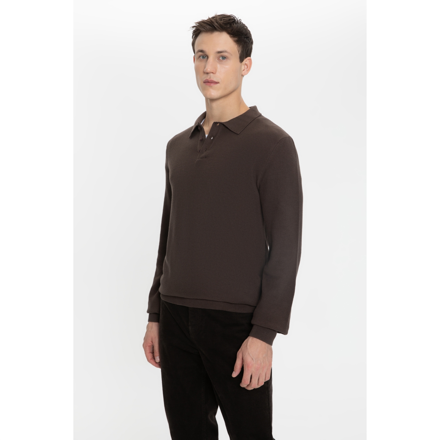 PAMUKLU POLO YAKA TRİKO KAZAK