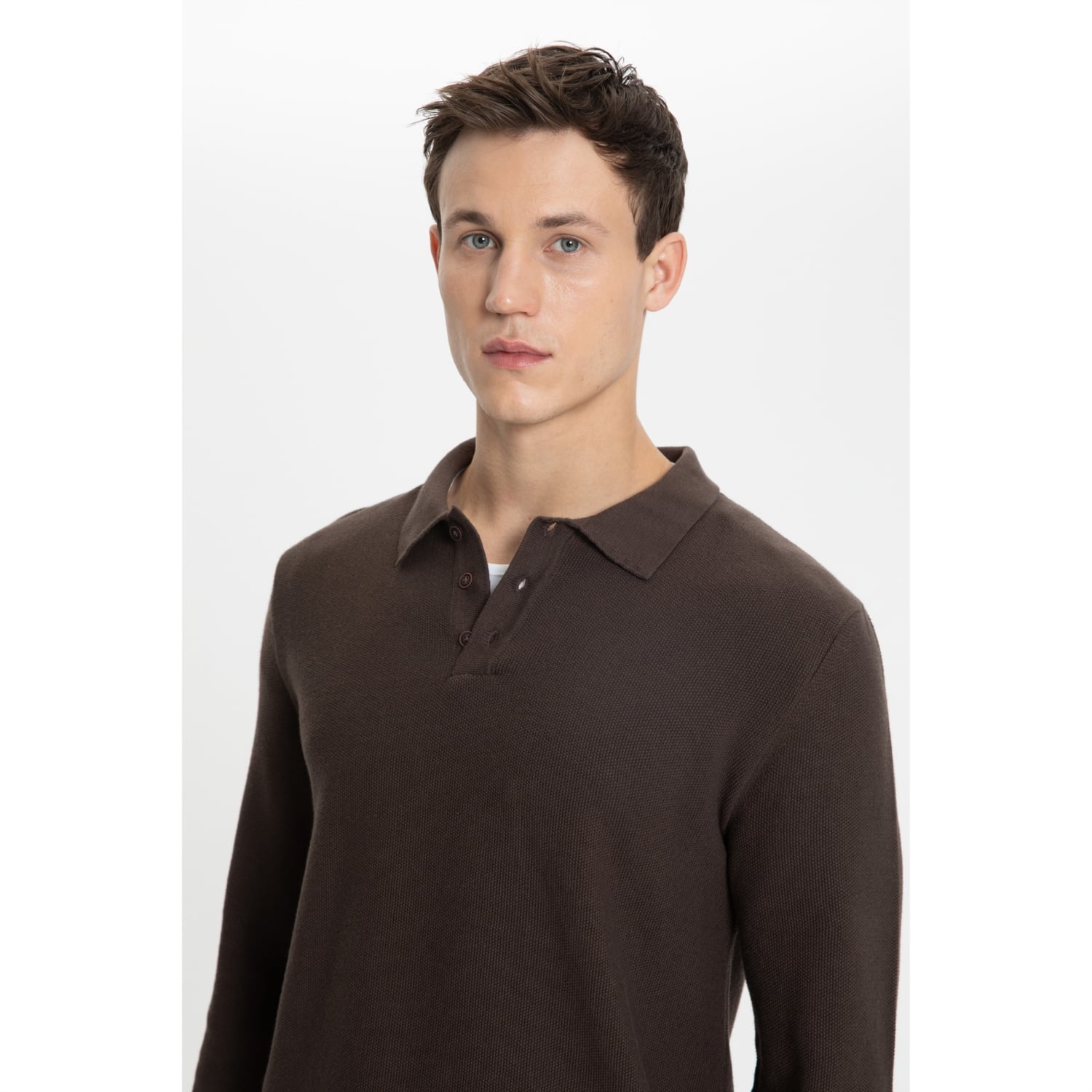 PAMUKLU POLO YAKA TRİKO KAZAK