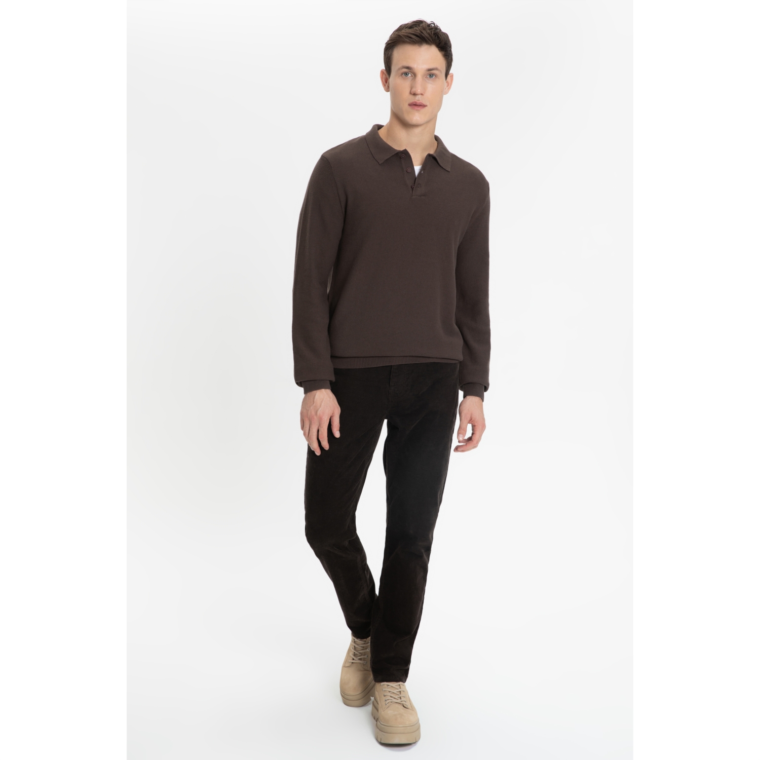 PAMUKLU POLO YAKA TRİKO KAZAK