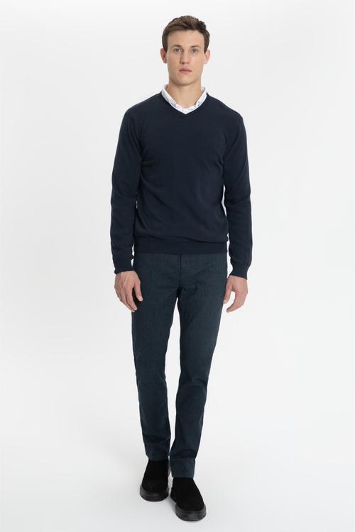  PAMUKLU V YAKA TRİKO KAZAK