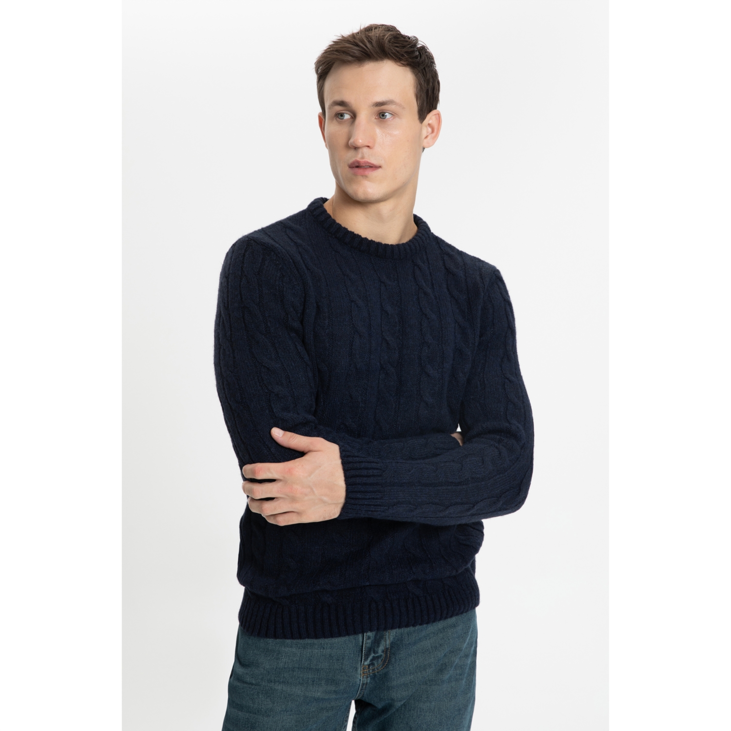 SAÇ ÖRGÜ BİSİKLET YAKA TRİKO KAZAK