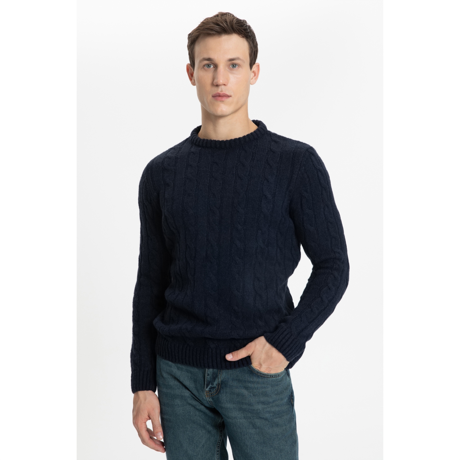 SAÇ ÖRGÜ BİSİKLET YAKA TRİKO KAZAK