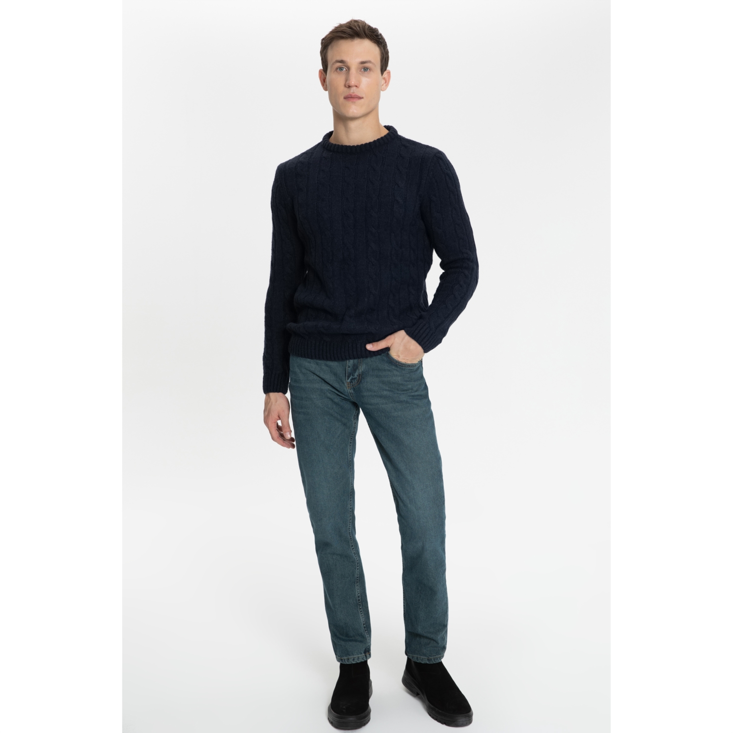 SAÇ ÖRGÜ BİSİKLET YAKA TRİKO KAZAK