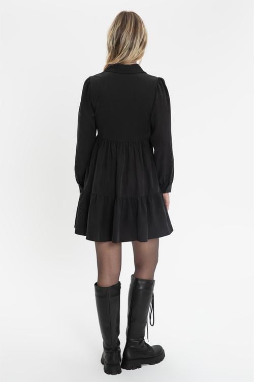  LİYOSEL KARIŞIMLI MİNİ GÖMLEK ELBİSE