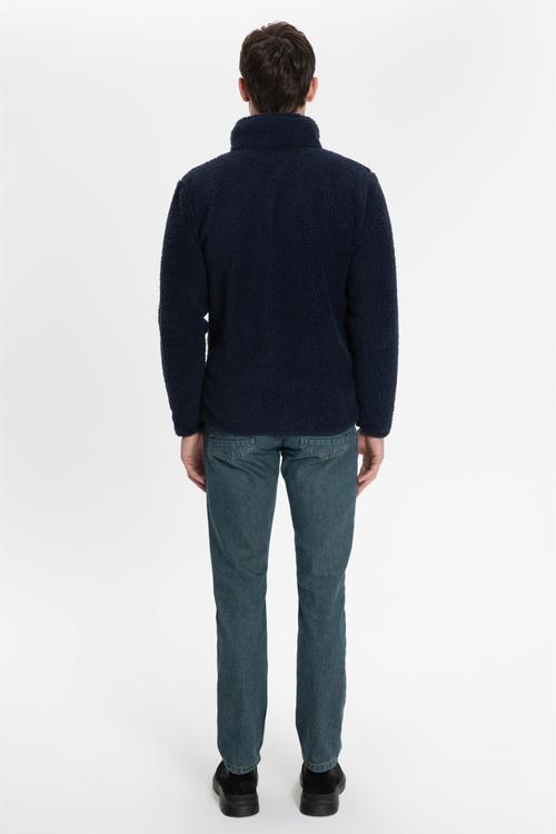  RENK BLOKLU FERMUARLI POLAR SWEATSHIRT