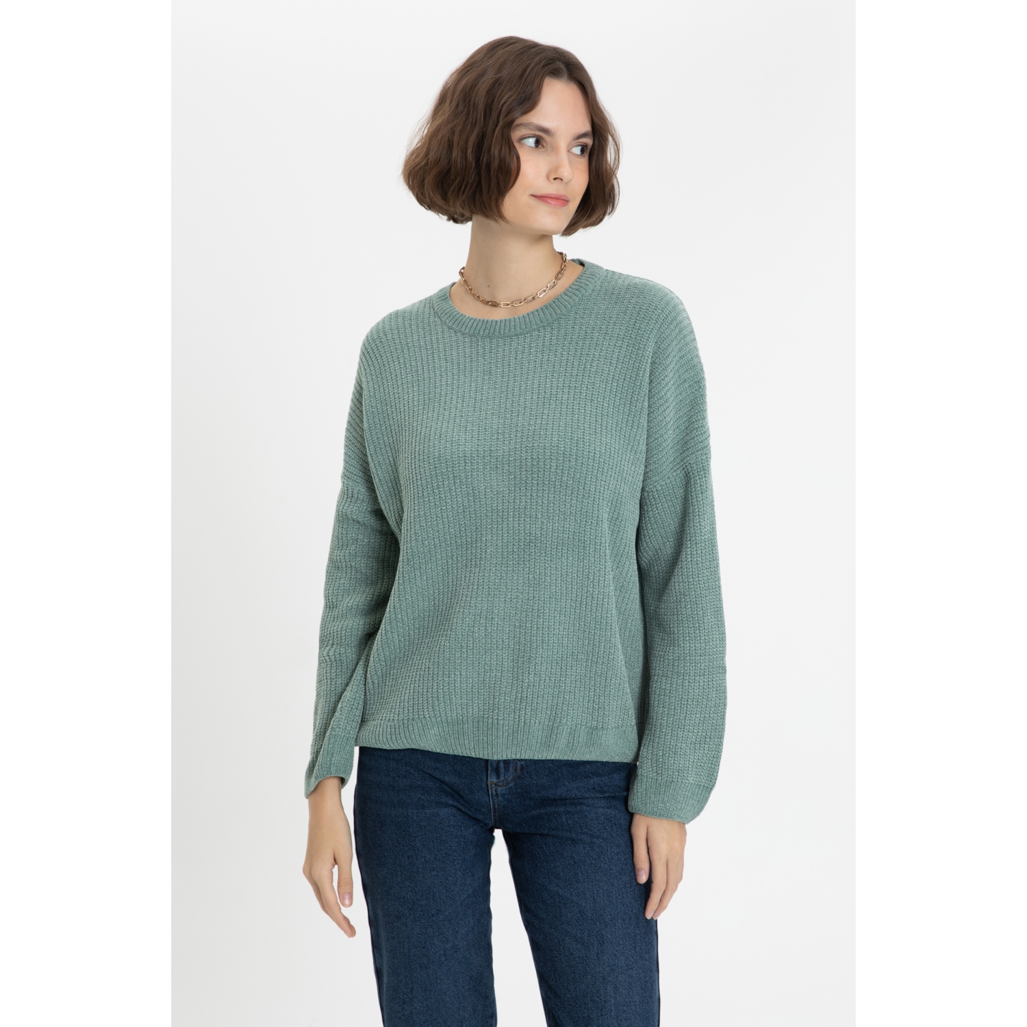 BİSİKLET YAKA TRİKO KAZAK