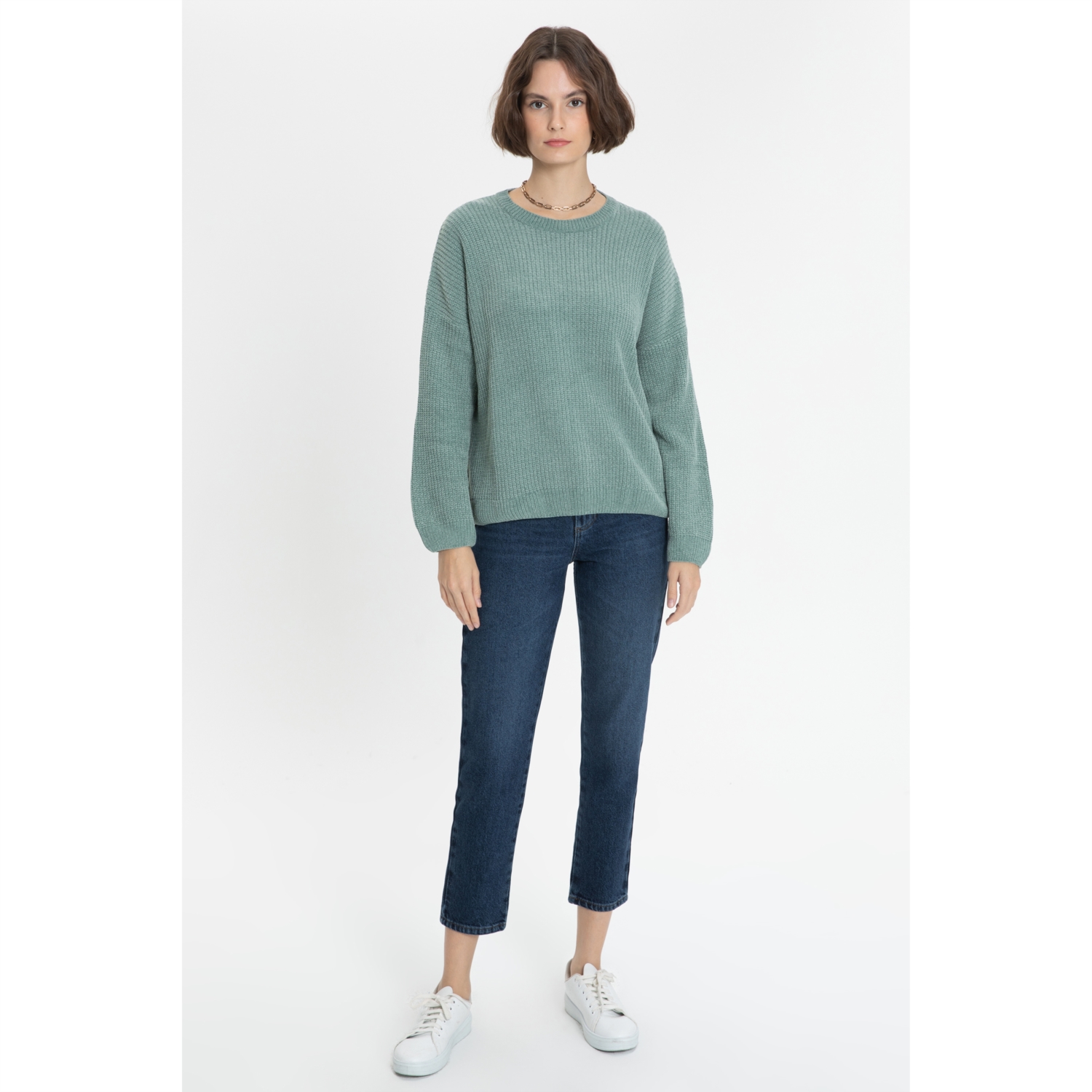 BİSİKLET YAKA TRİKO KAZAK