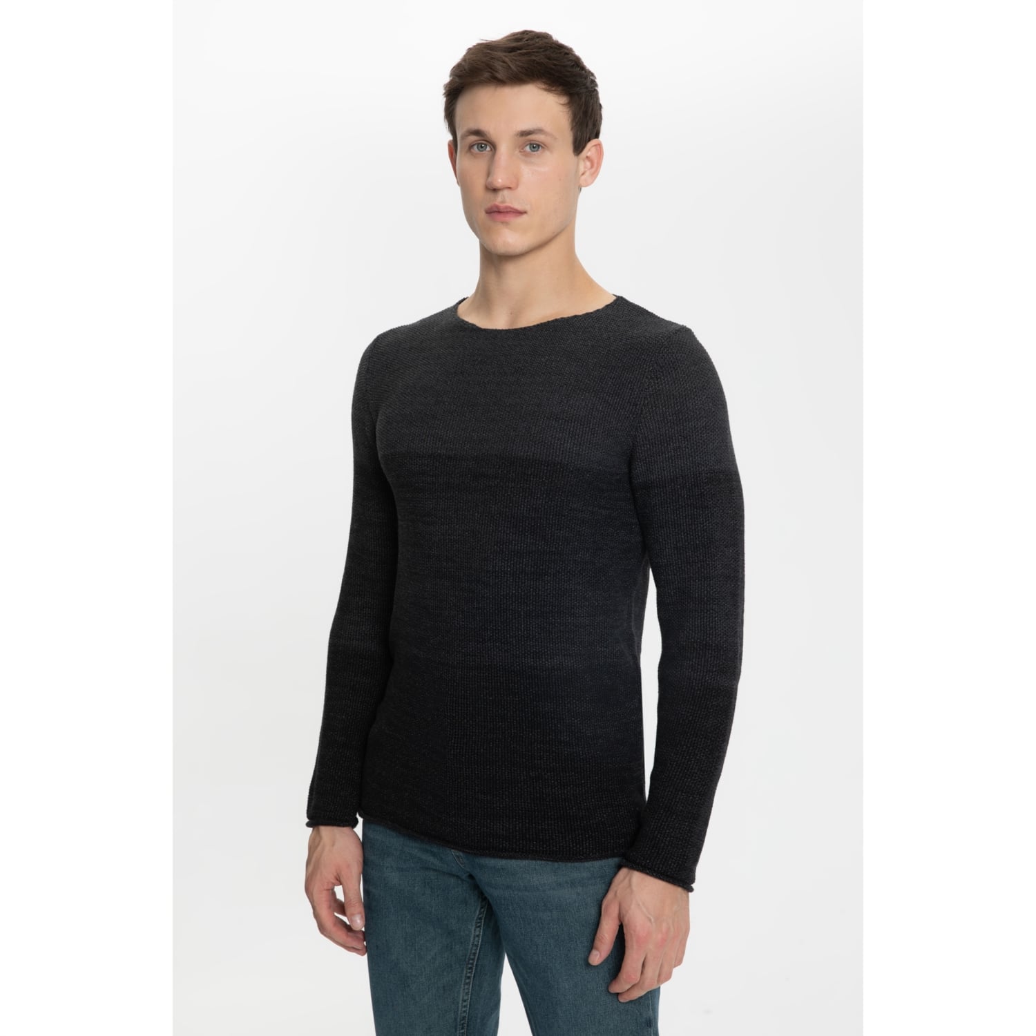 DOKULU BİSİKLET YAKA TRİKO KAZAK