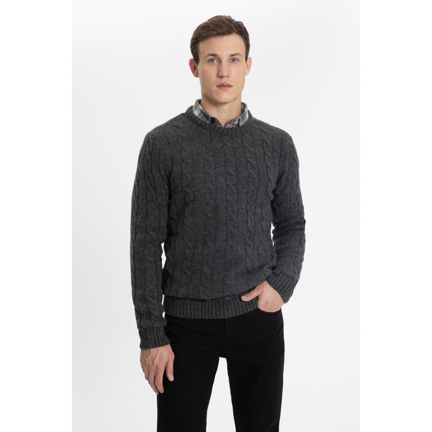 SAÇ ÖRGÜ BİSİKLET YAKA TRİKO KAZAK