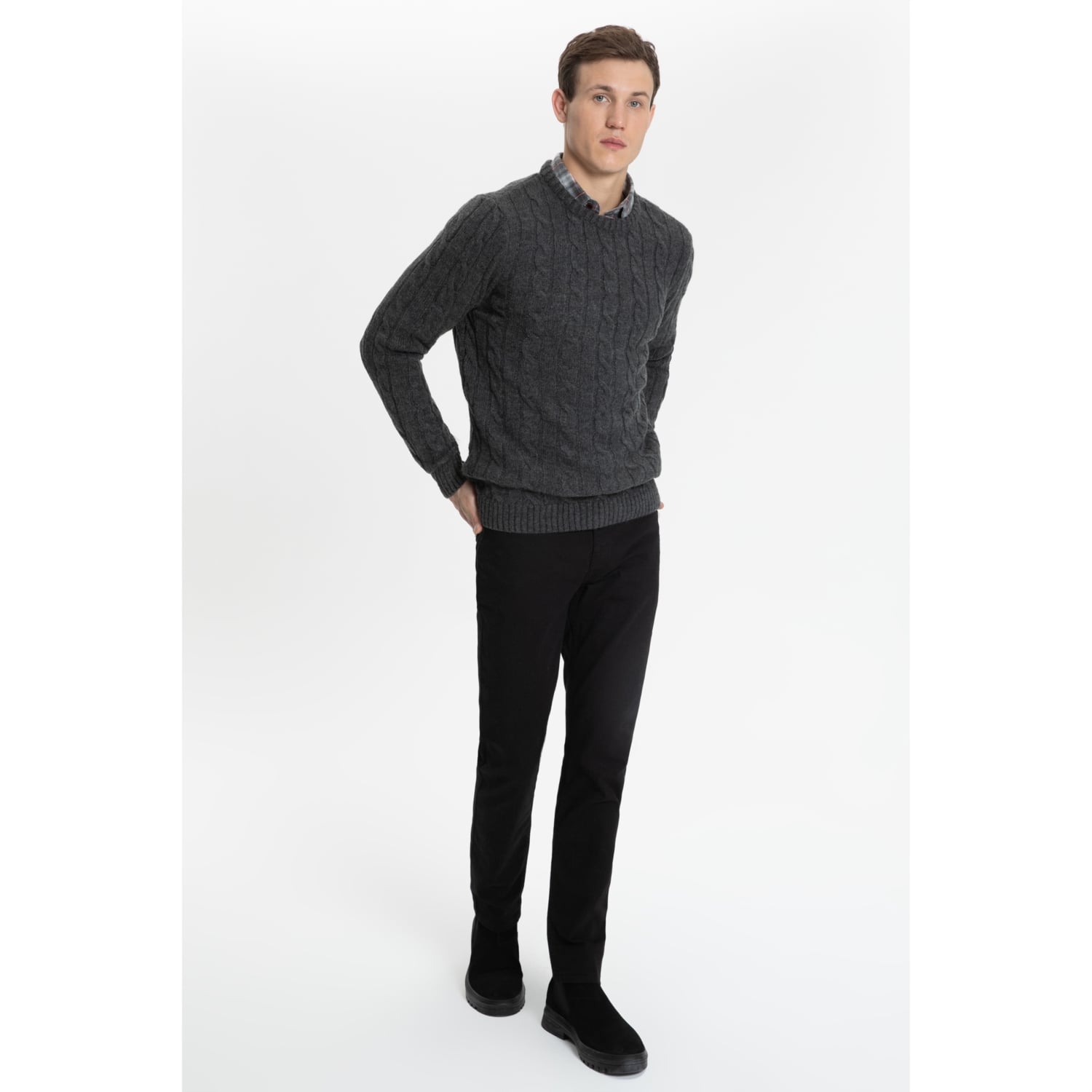 SAÇ ÖRGÜ BİSİKLET YAKA TRİKO KAZAK