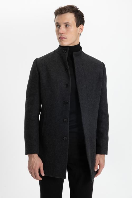  YÜN KARIŞIMLI DİK YAKA KAŞE KABAN