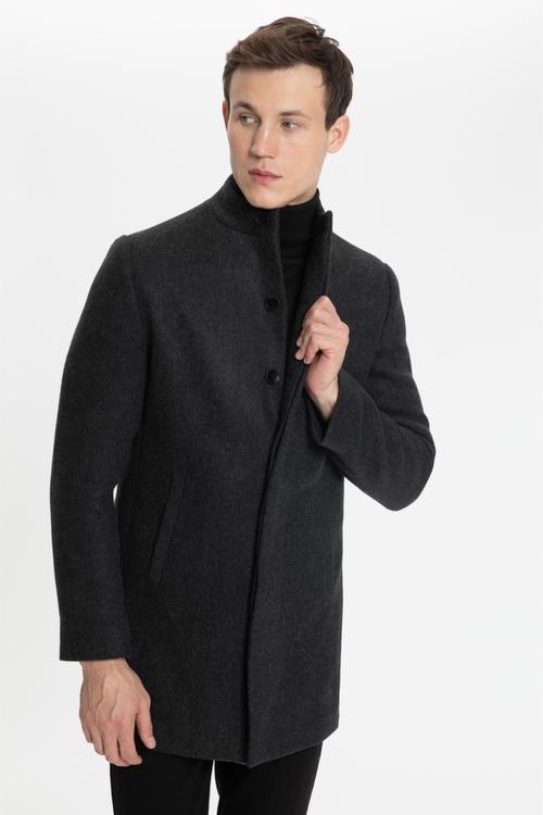  YÜN KARIŞIMLI DİK YAKA KAŞE KABAN