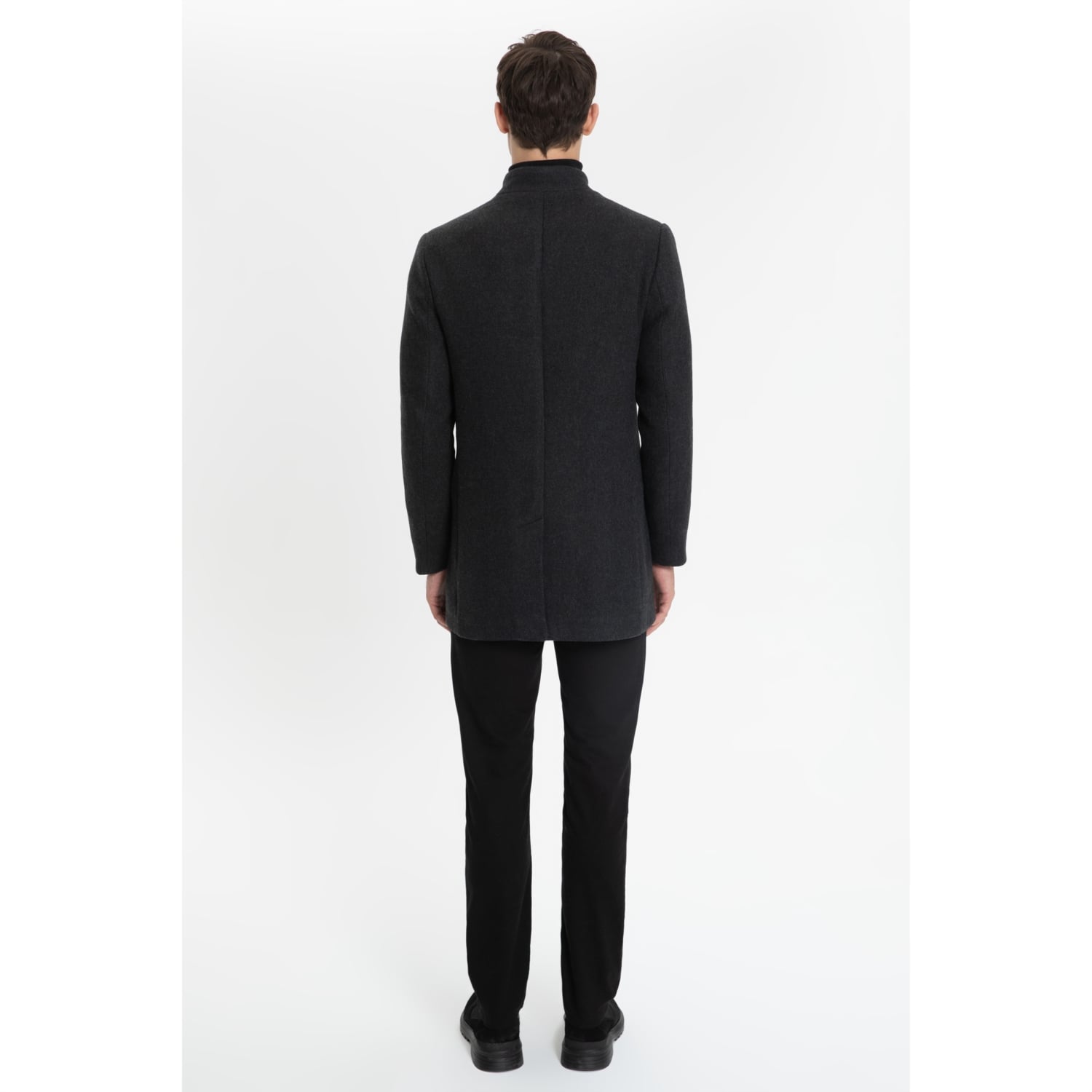 YÜN KARIŞIMLI DİK YAKA KAŞE KABAN