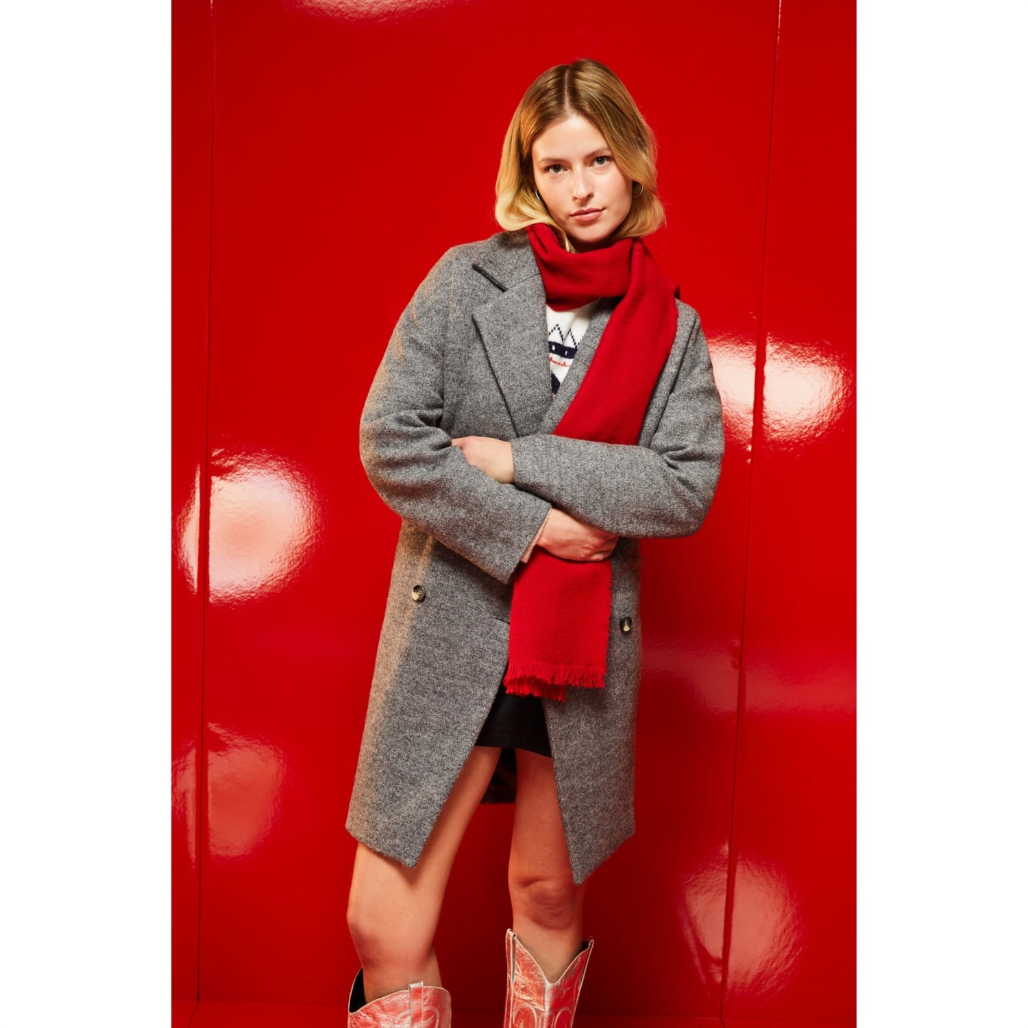 DÜĞMELİ KAŞE PALTO