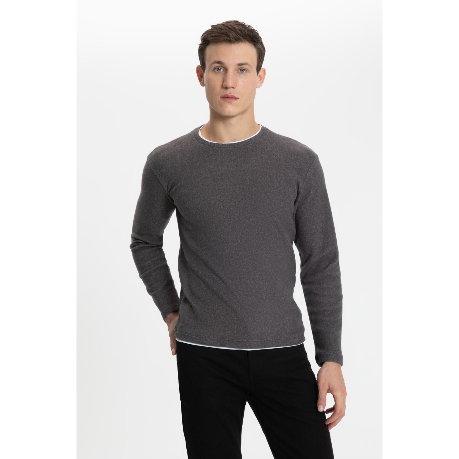 BİSİKLET YAKA SWEATSHIRT