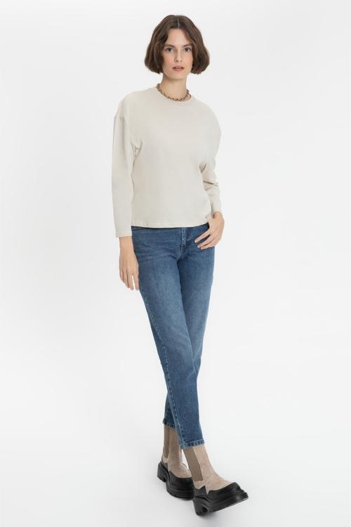  BİSİKLET YAKA UZUN KOLLU  BASIC T-SHIRT