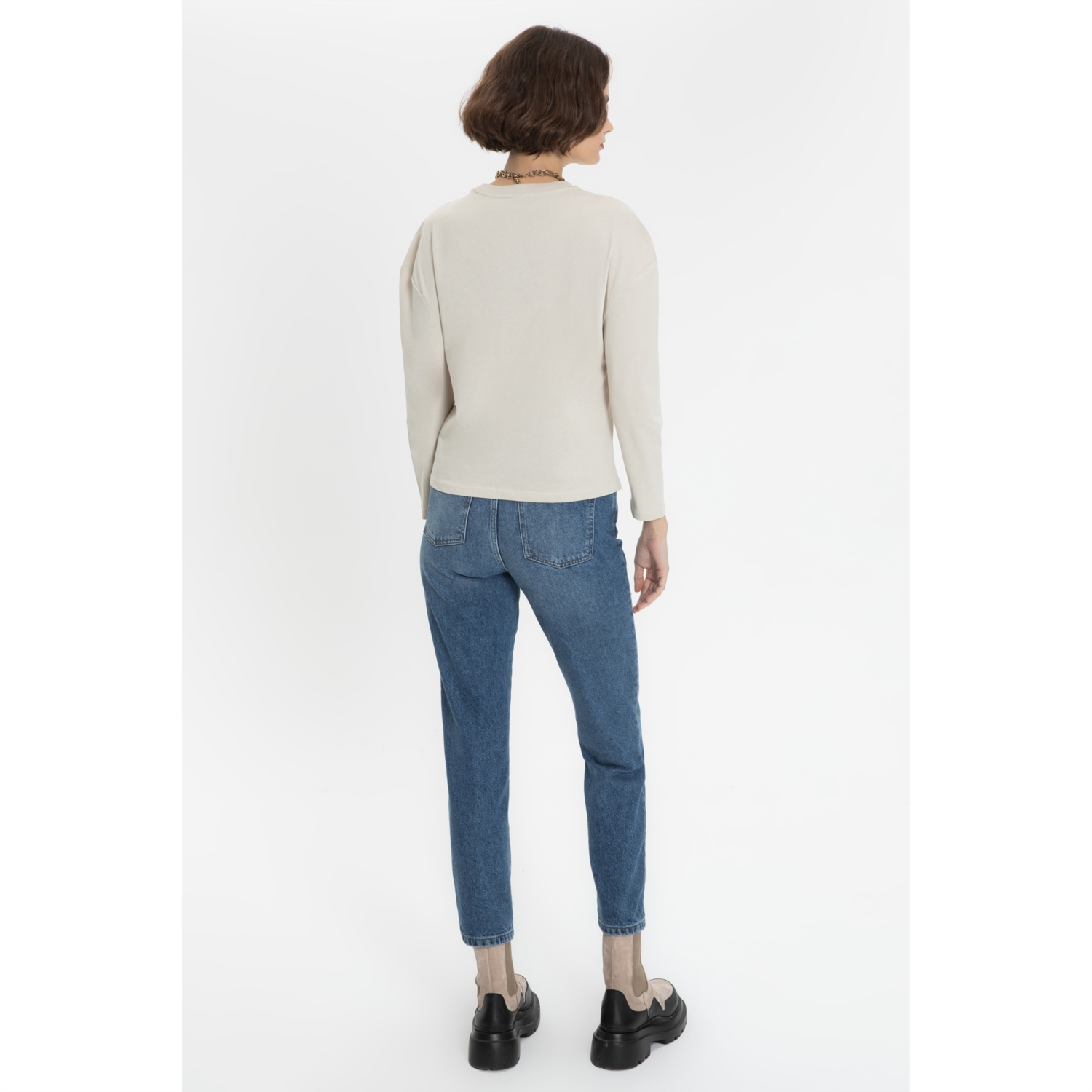 BİSİKLET YAKA UZUN KOLLU  BASIC T-SHIRT