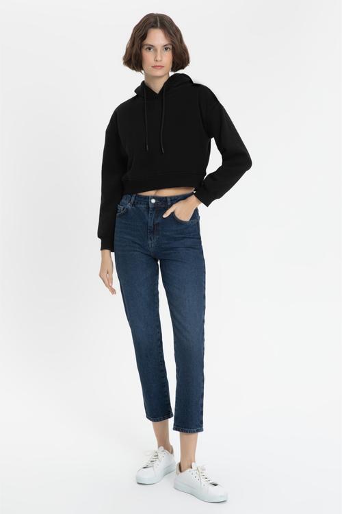  KAPÜŞONLU CROP SWEATSHIRT