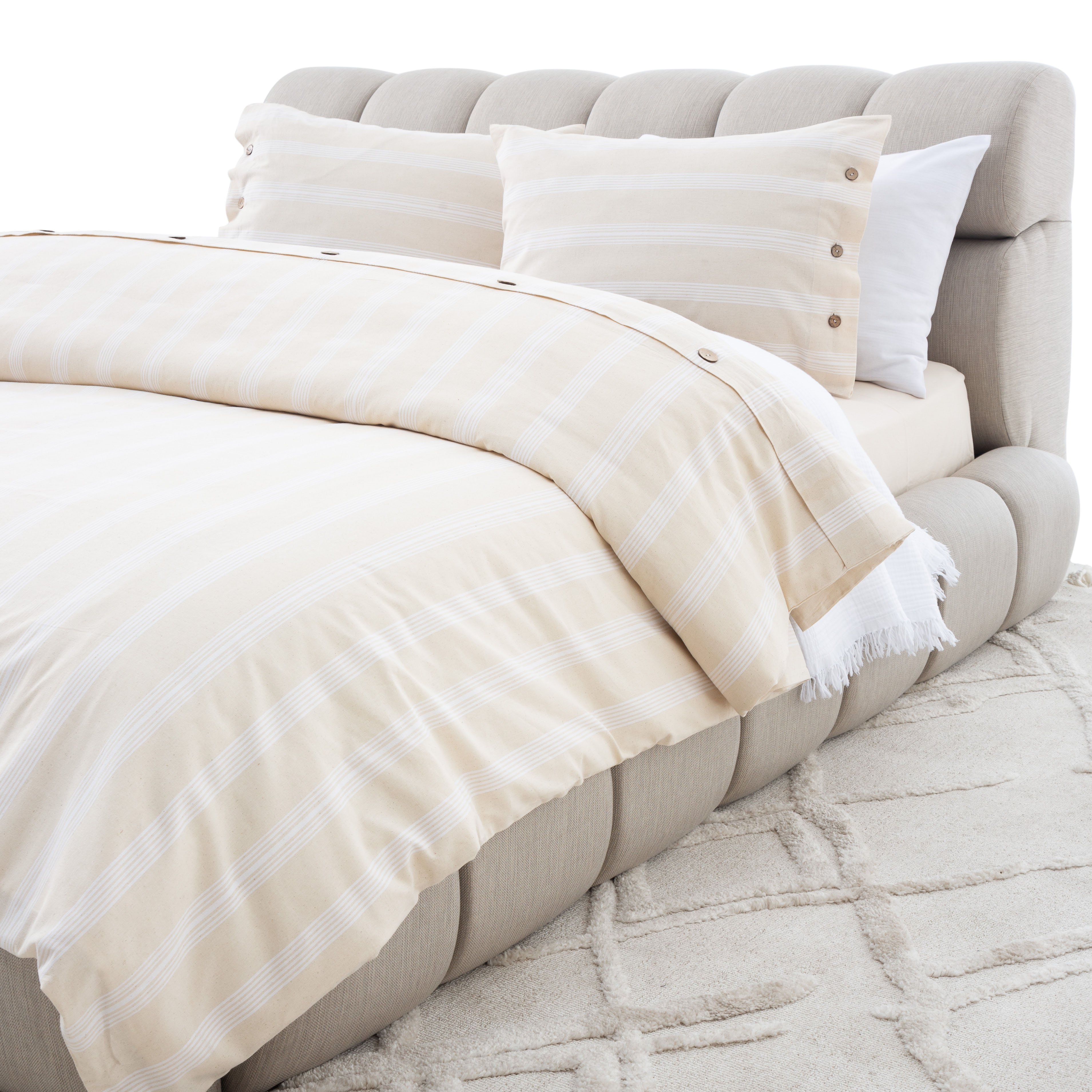 BRIE ÇİFT KİŞİLİK NEVRESİM TAKIMI BEJ 200X220