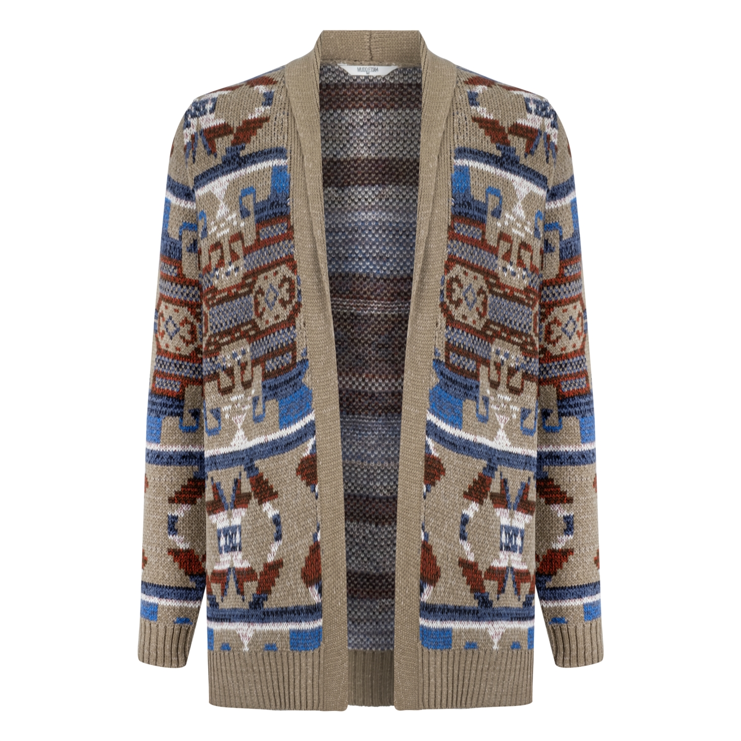 ETNİK DESENLİ ŞAL YAKA HIRKA