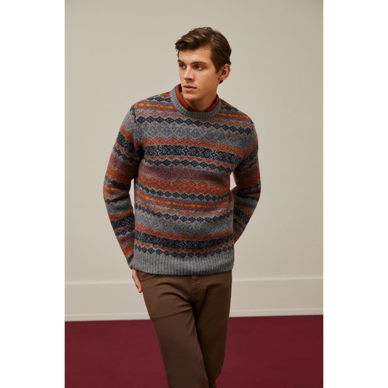 JAKARLI BİSİKLET YAKA TRİKO KAZAK