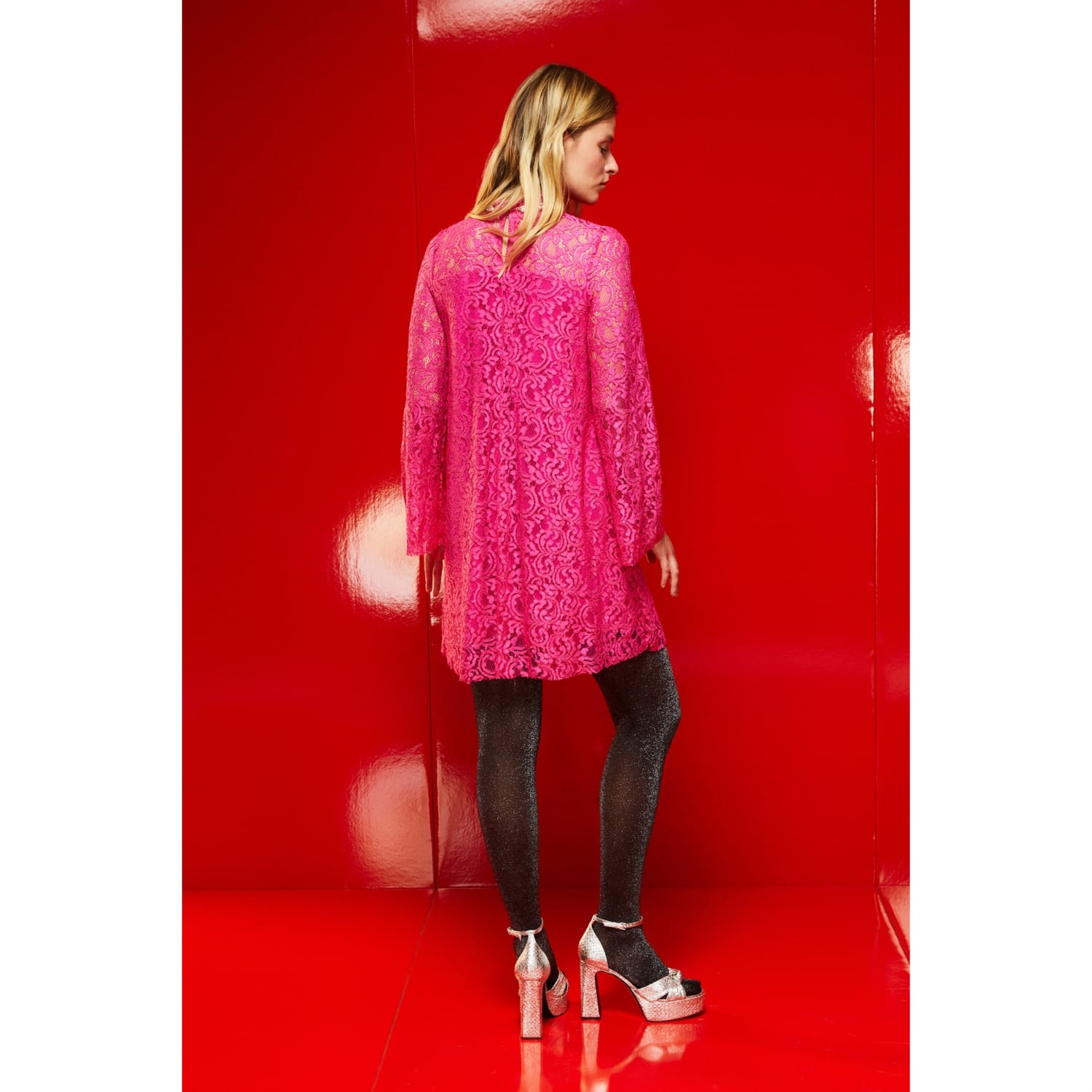 DANTELLİ A FORM MİNİ ELBİSE