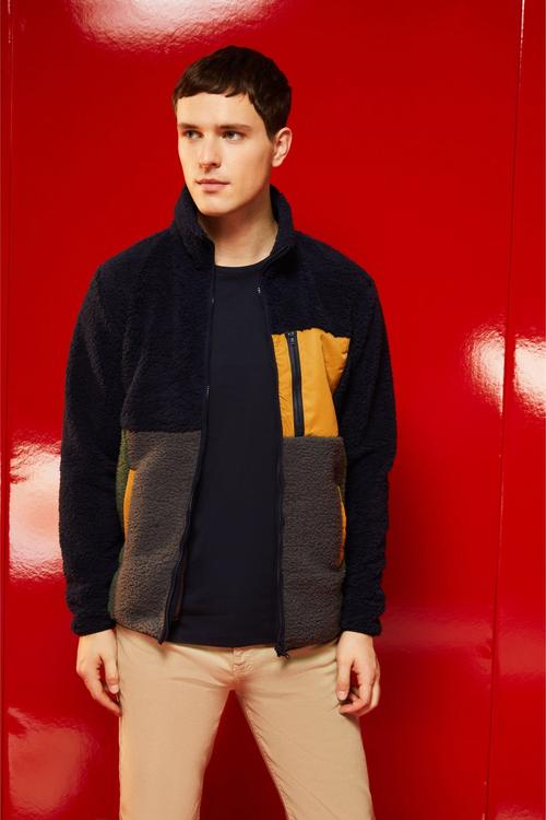  RENK BLOKLU FERMUARLI POLAR SWEATSHIRT