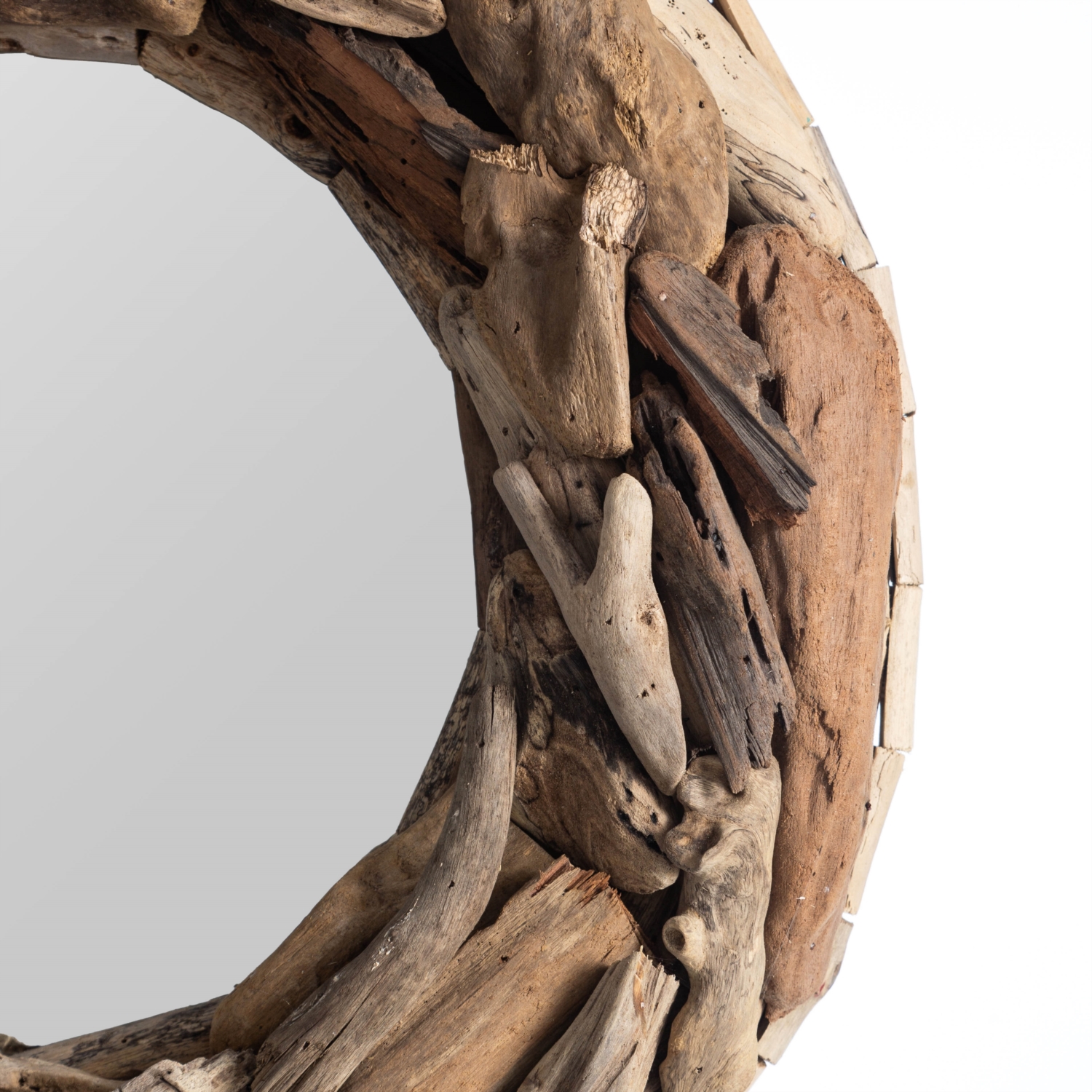 WOODEN DUVAR AYNASI 60CM