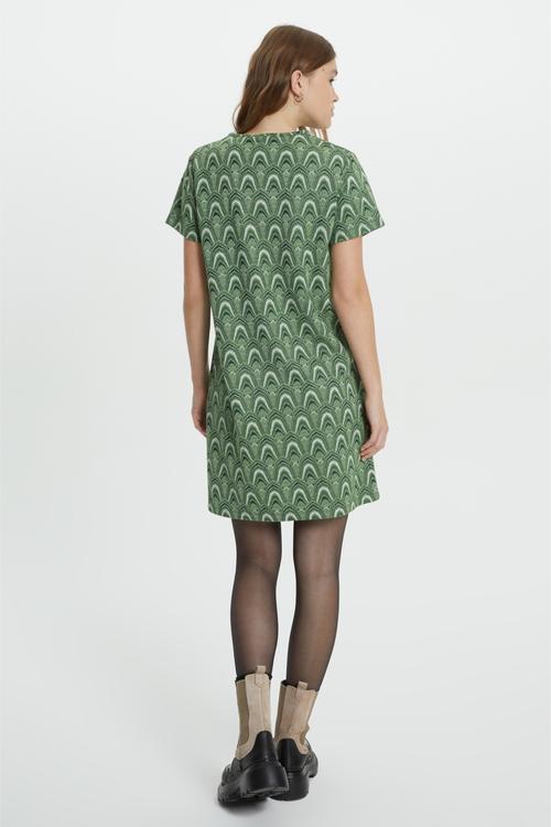  JAKARLI KISA KOLLU ETNİK MİNİ ELBİSE