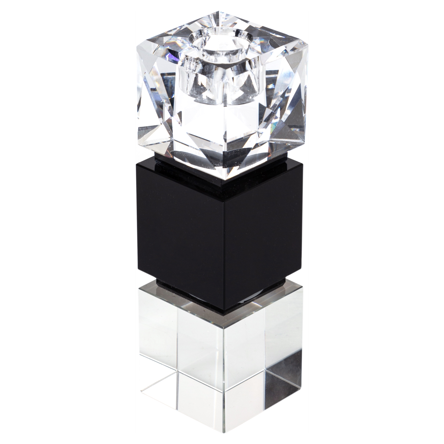 BLACK-WHITE KRİSTAL ŞAMDAN 5X16CM