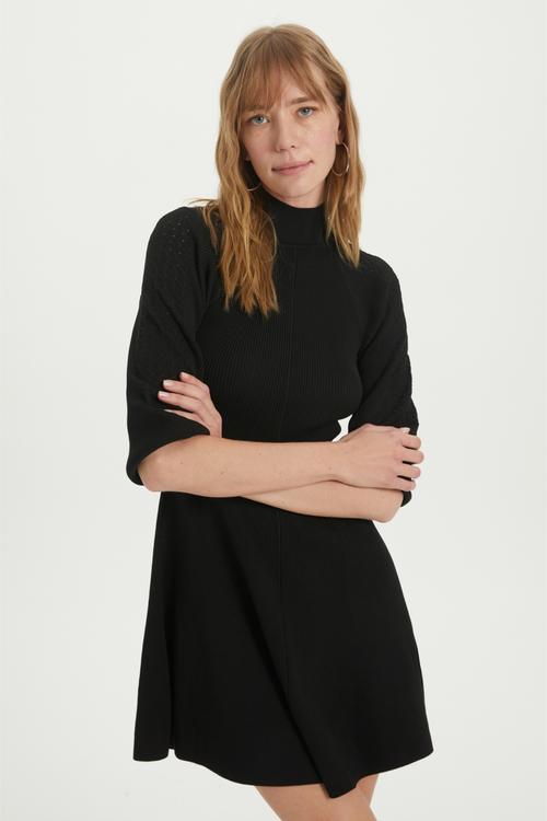  UZUN KOLLU TRİKO MİNİ KLOŞ ELBİSE