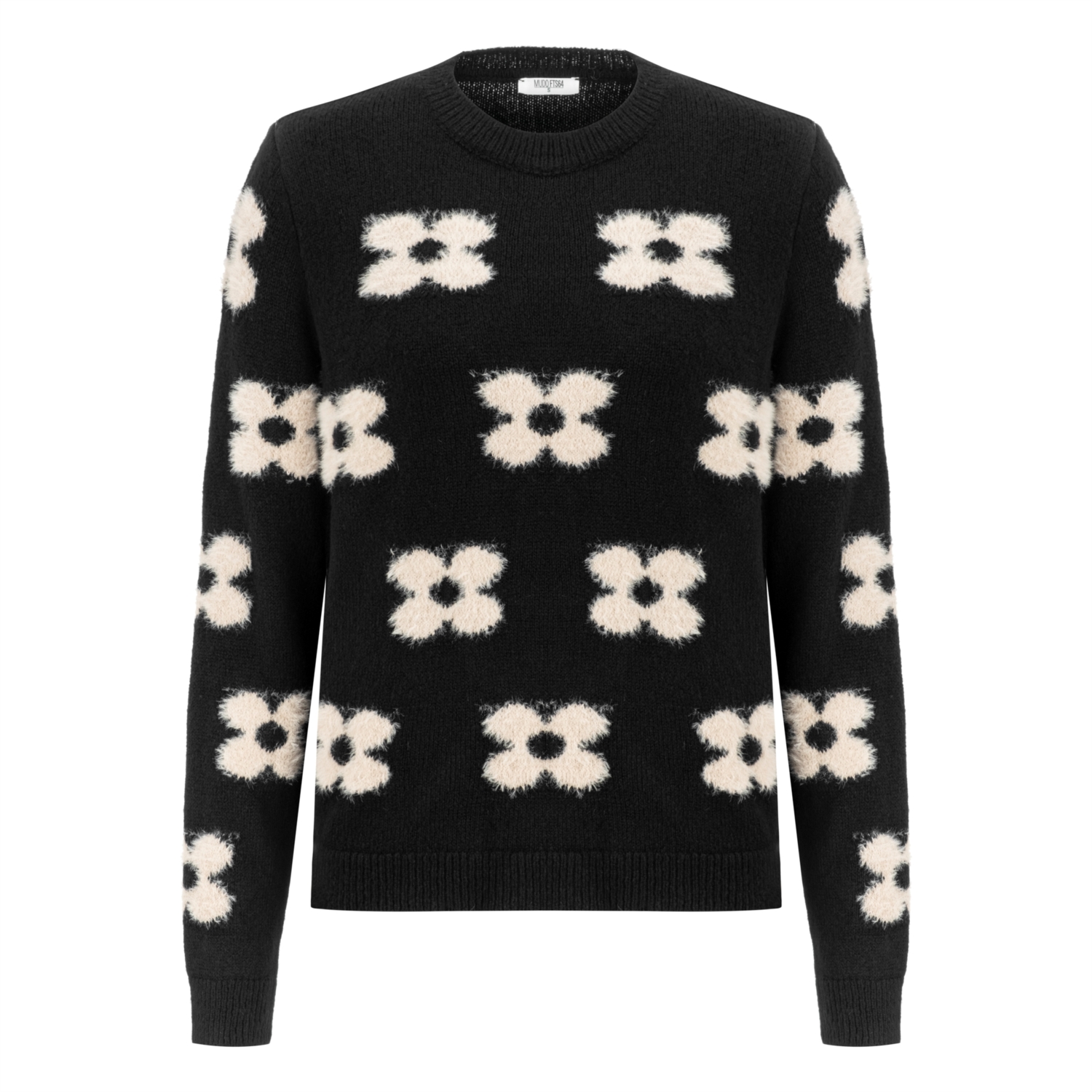 ÇİÇEKLİ BİSİKLET YAKA TRİKO KAZAK