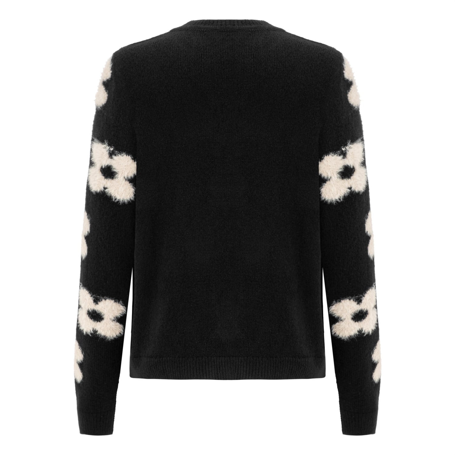 ÇİÇEKLİ BİSİKLET YAKA TRİKO KAZAK