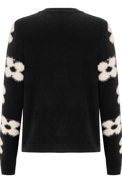  ÇİÇEKLİ BİSİKLET YAKA TRİKO KAZAK