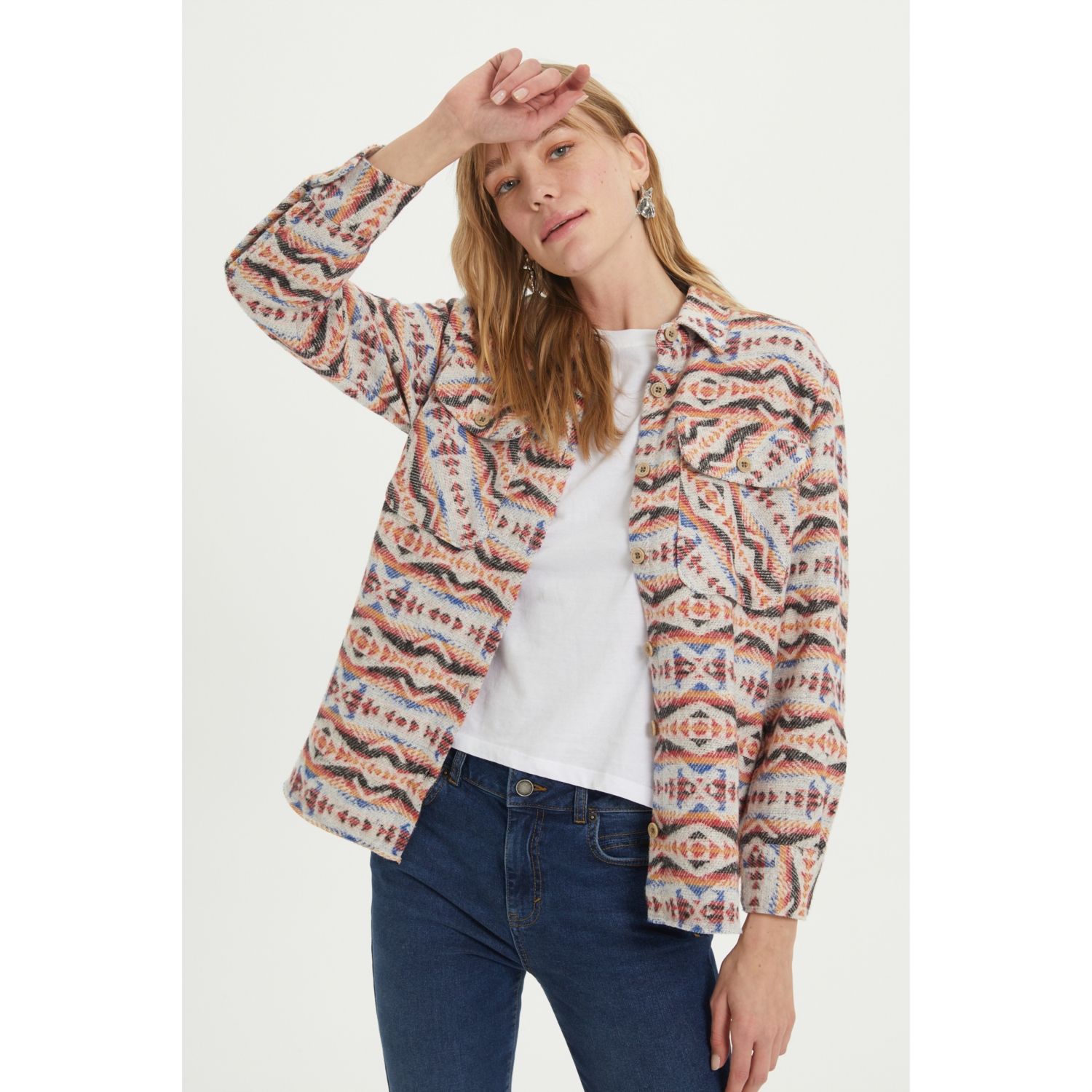 ETNİK DESENLİ REGULAR FIT GÖMLEK