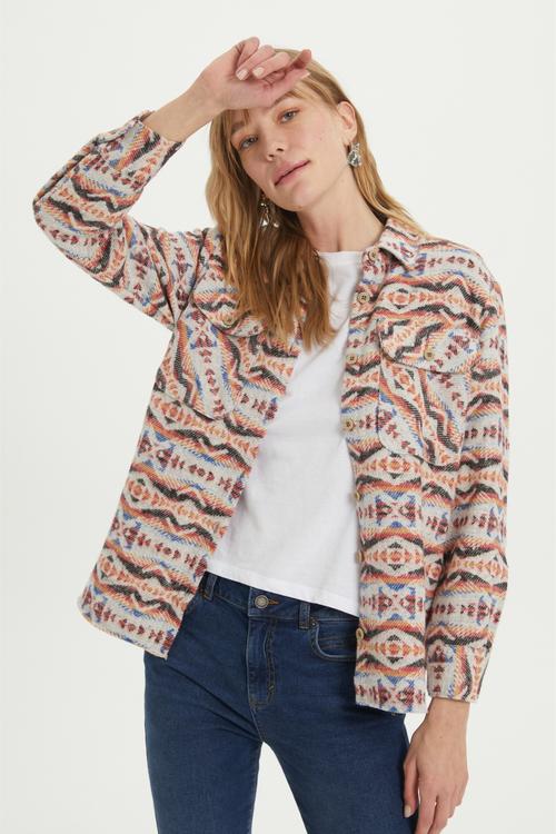  ETNİK DESENLİ REGULAR FIT GÖMLEK