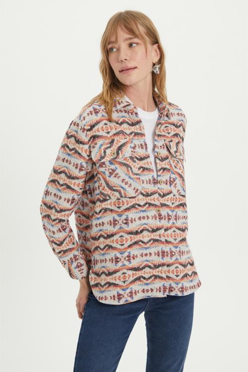  ETNİK DESENLİ REGULAR FIT GÖMLEK