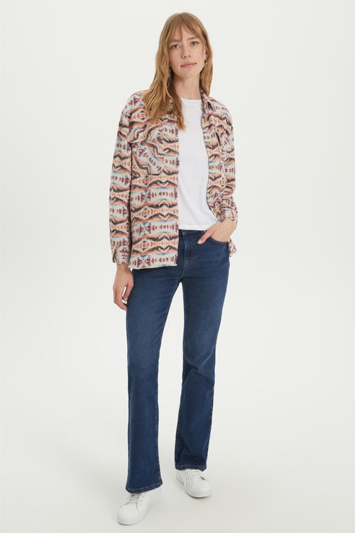  ETNİK DESENLİ REGULAR FIT GÖMLEK