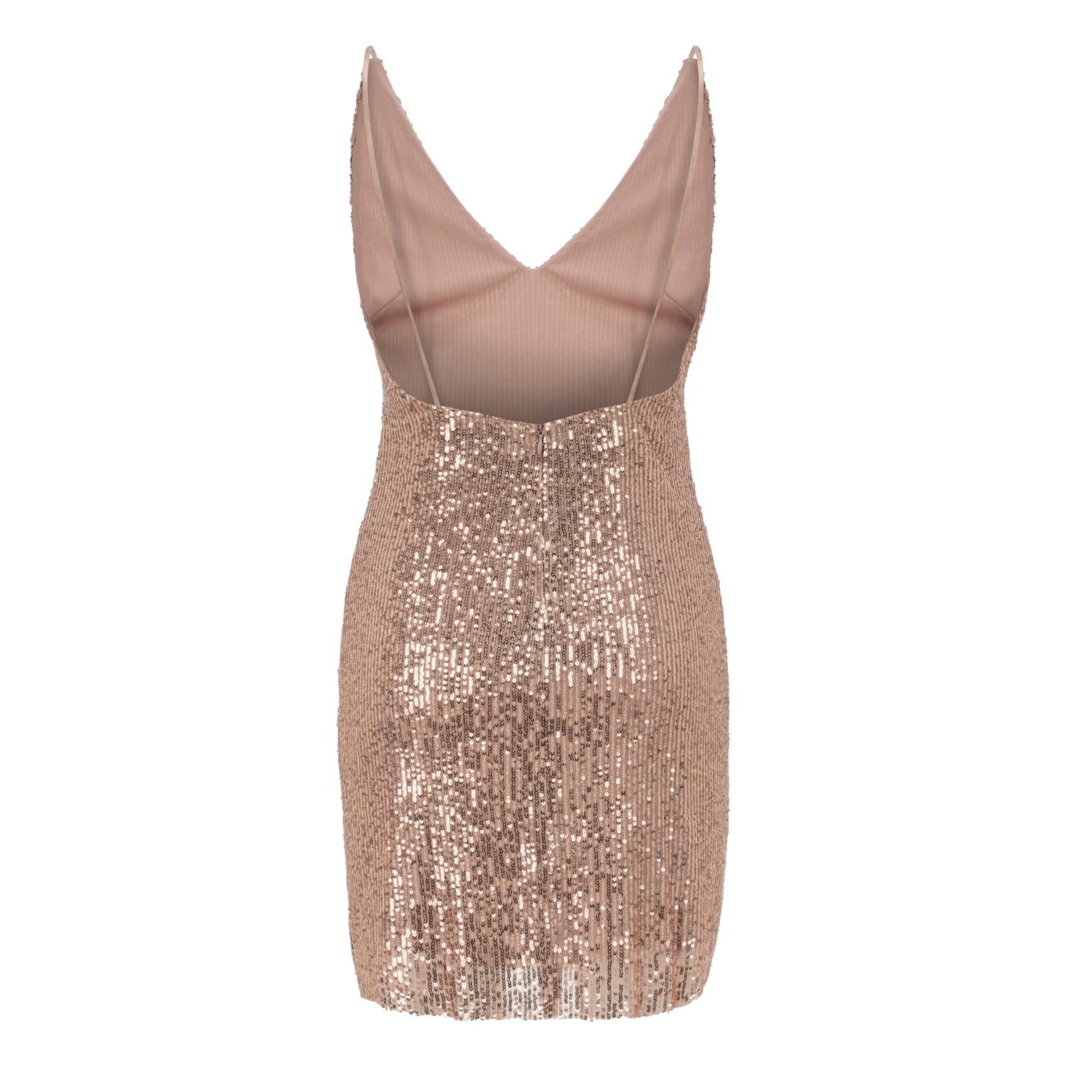 İNCE ASKILI PAYETLİ MİNİ ELBİSE