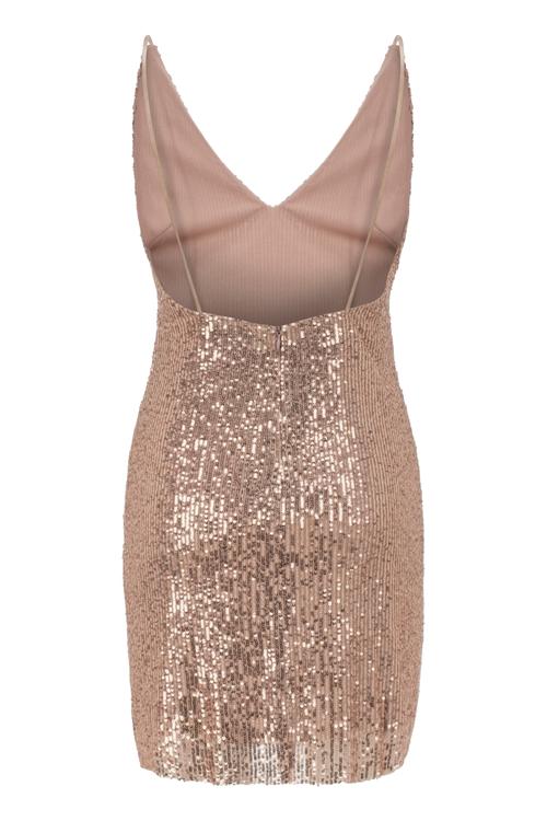  İNCE ASKILI PAYETLİ MİNİ ELBİSE