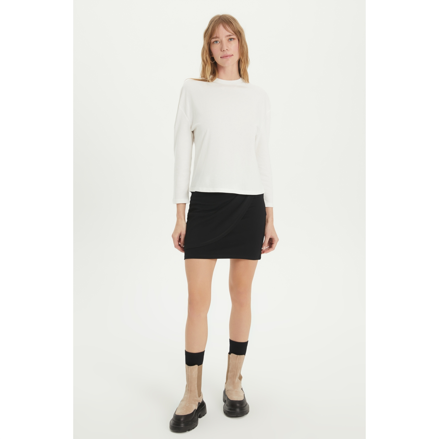 BİSİKLET YAKA UZUN KOLLU  BASIC T-SHIRT