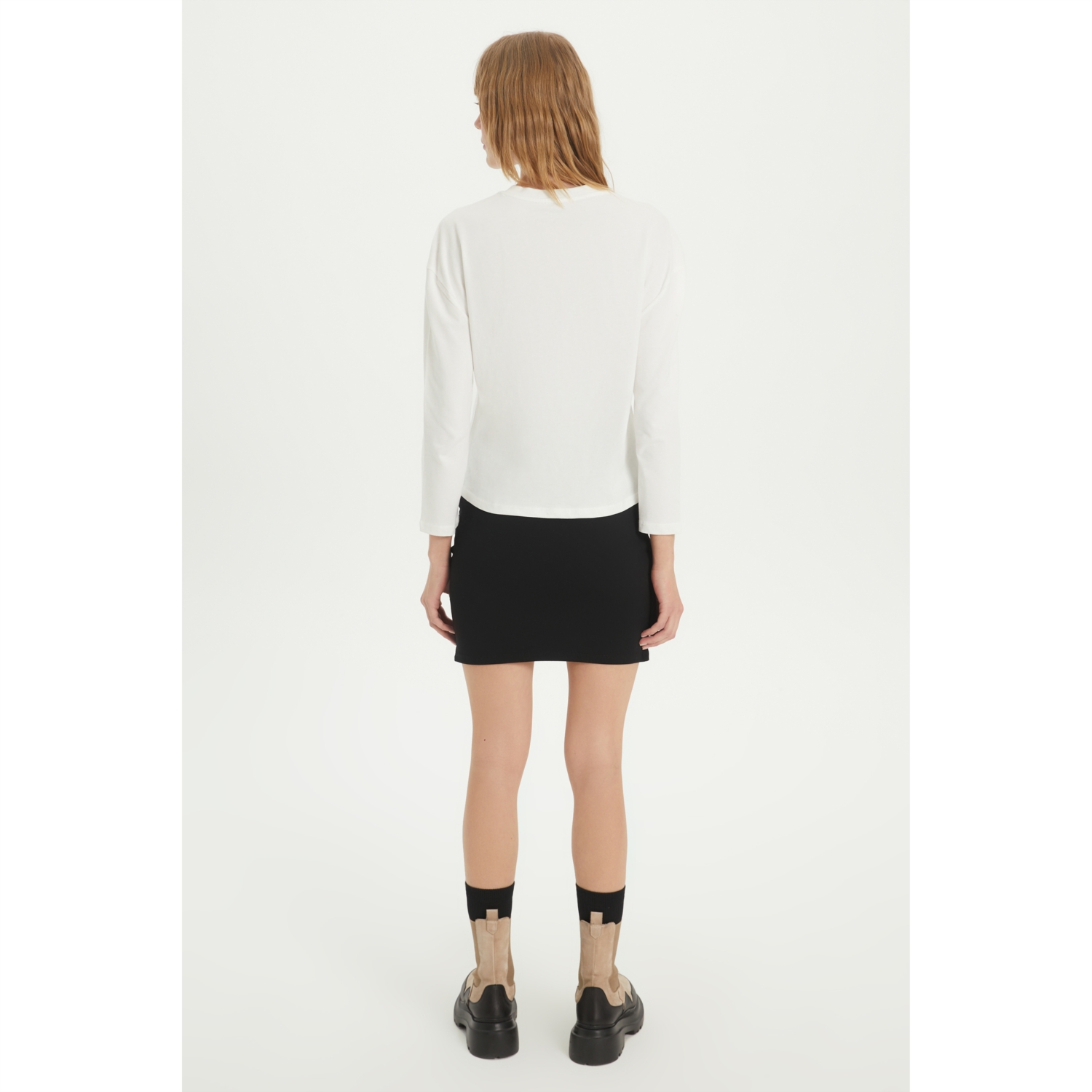 BİSİKLET YAKA UZUN KOLLU  BASIC T-SHIRT