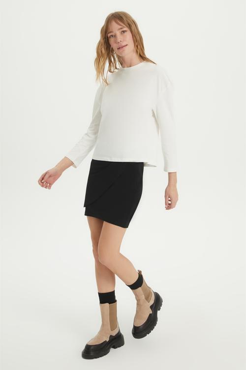  BİSİKLET YAKA UZUN KOLLU  BASIC T-SHIRT