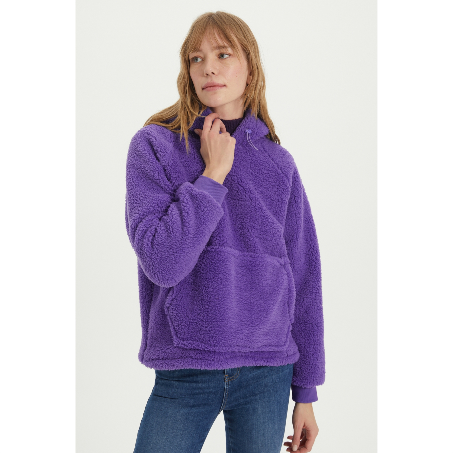 KAPÜŞONLU PELÜŞ SWEATSHIRT