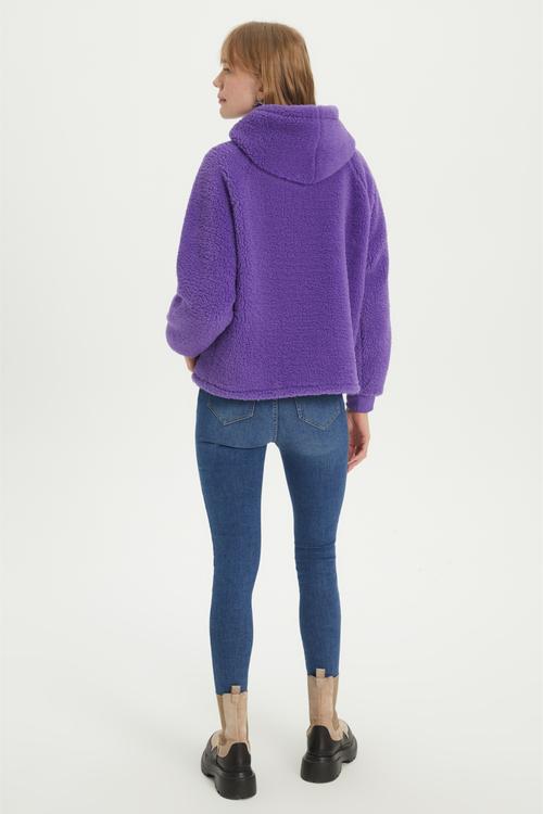  KAPÜŞONLU PELÜŞ SWEATSHIRT