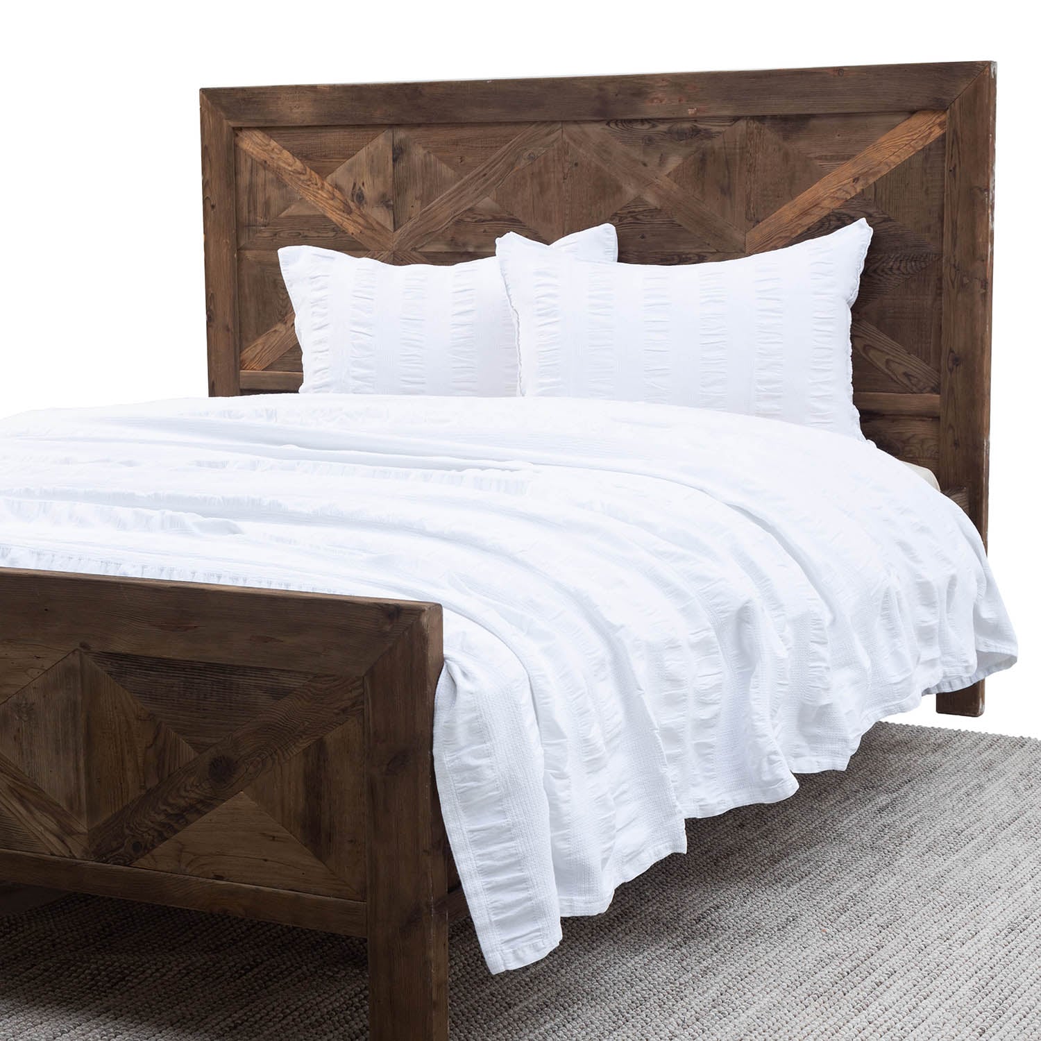 CURTIS YATAK ÖRTÜSÜ TAKIMI ÇİFT KİŞİLİK BEYAZ 240X260