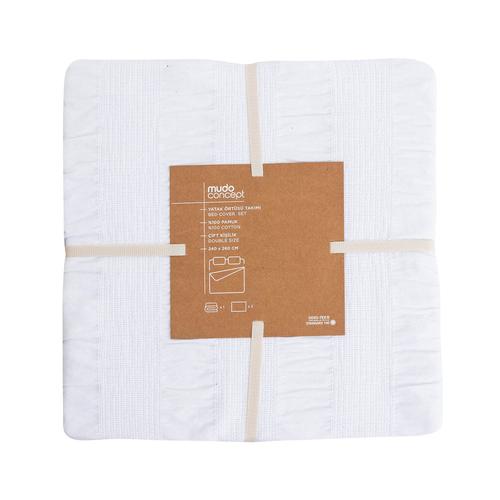  CURTIS YATAK ÖRTÜSÜ TAKIMI ÇİFT KİŞİLİK BEYAZ 240X260