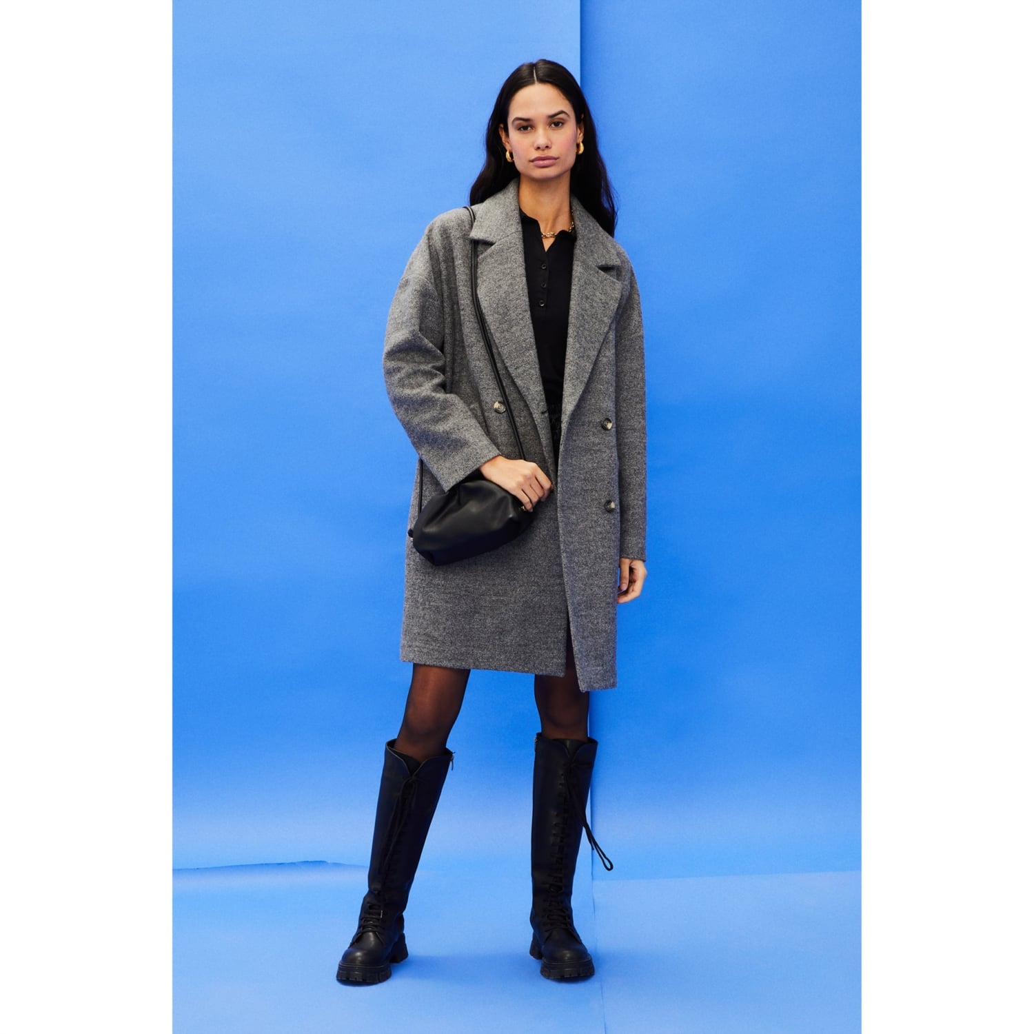 DÜĞMELİ KAŞE PALTO